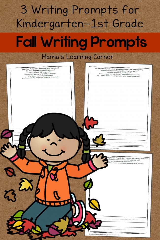Set of 3 Fall Writing Prompts for Kindergarten-First Grade