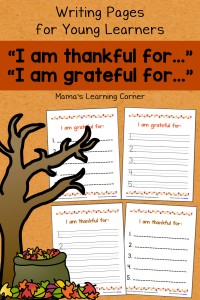 I am Thankful Writing Pages