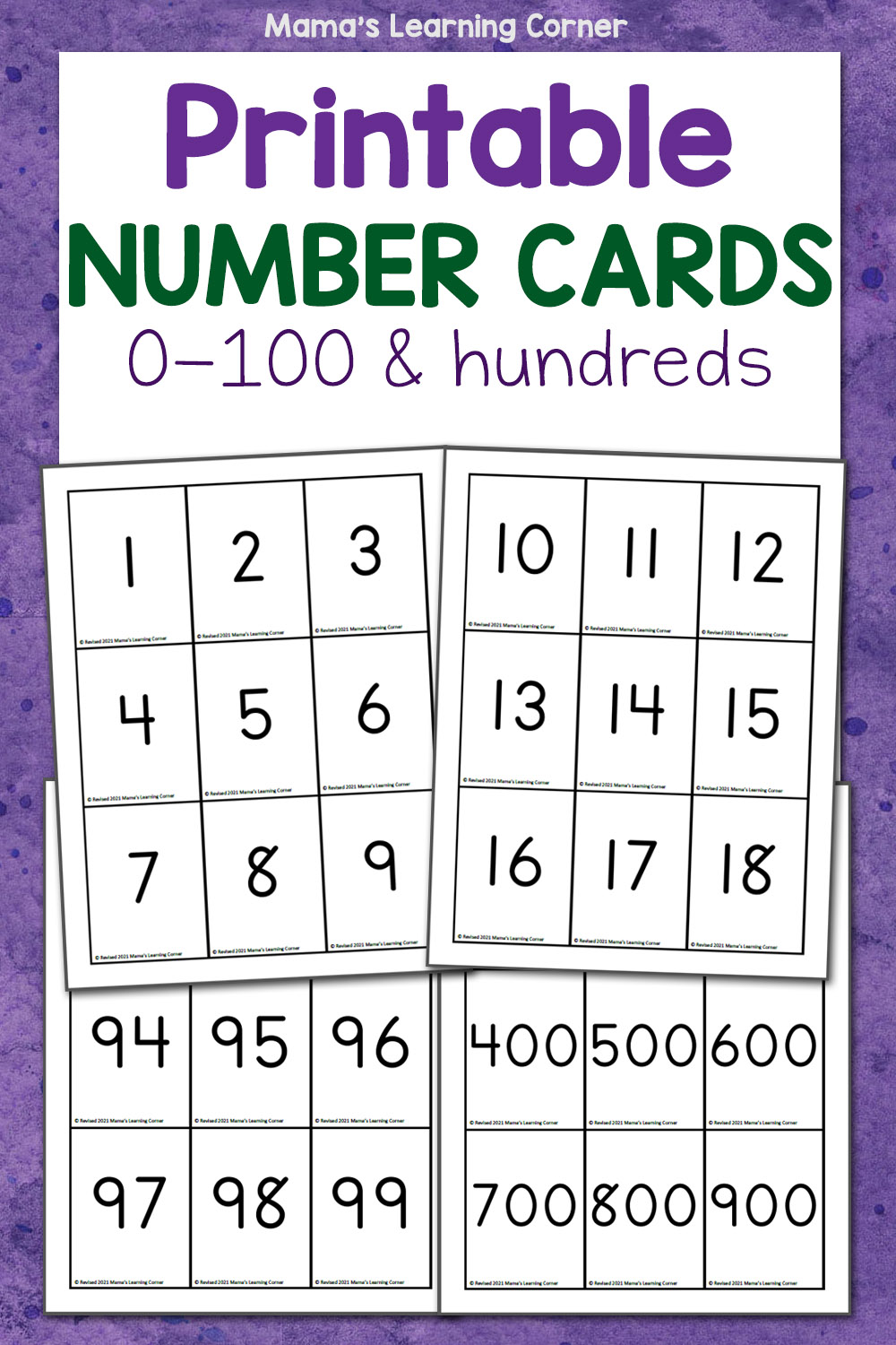 Free Printable Number Label Cards Pdf