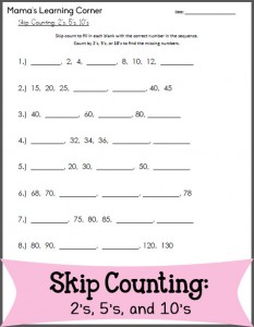 Skip Counting Worksheet: Practice 2's, 5's, and 10's - Mamas Learning Corner Skip Counting Worksheet: Practice 2's, 5's, and 10's