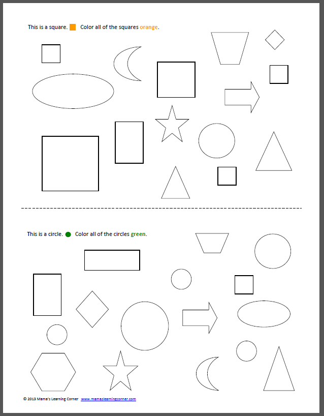 Shapes Coloring Pages Inside Book