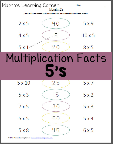 multiply 5 s multiplication facts mamas learning corner