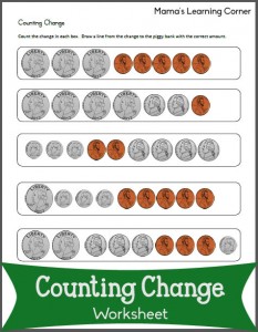 Free Printable: Counting Change Worksheet