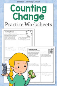 Counting Change Worksheets for 2nd and 3rd Grades