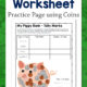 Tally Marks Worksheets using coins