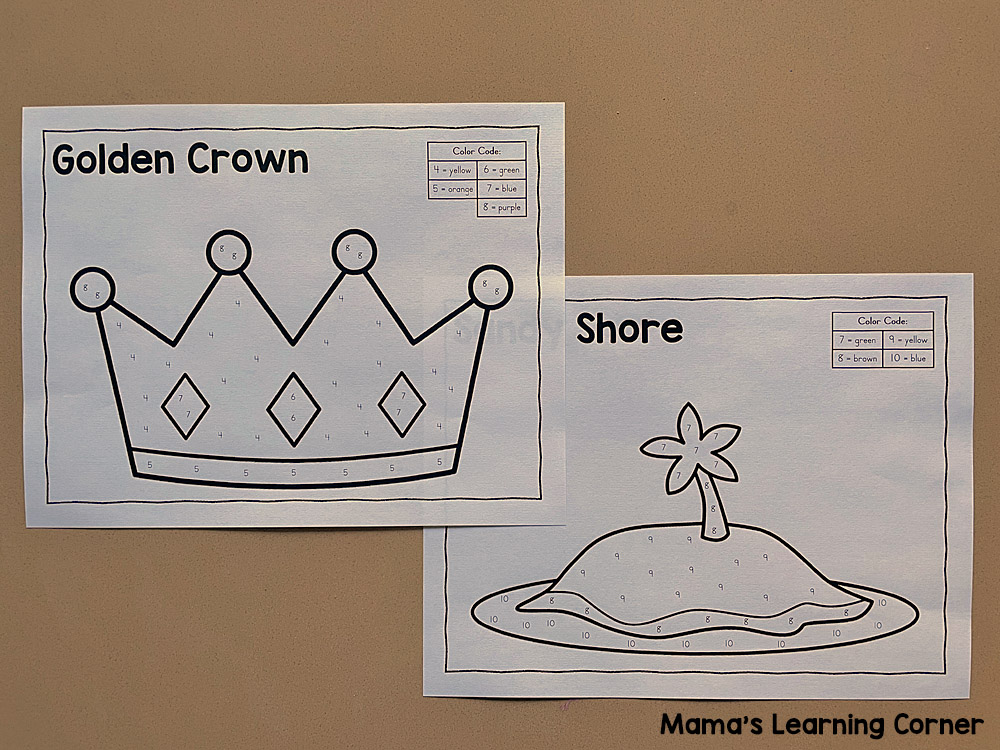 color by number preschool worksheets mamas learning corner