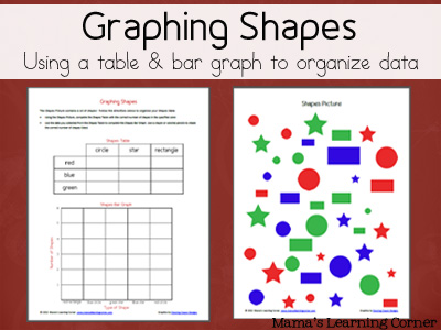Graphing Shapes - Using a table and bar graph to organize data (for 2nd Graders)