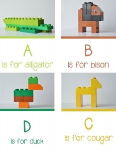 Lego Animal Alphabet Cards from Play Learn Love