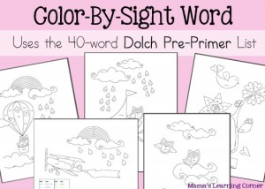 Sight Word Coloring Pages www.mamaslearningcorner.com