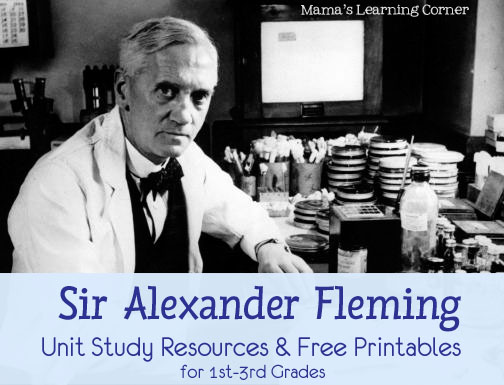Free Unit Study Helps for Alexander Fleming including 3 free worksheets for Grades 1st-3rd