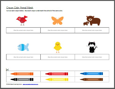 Crayon Color Match Animal