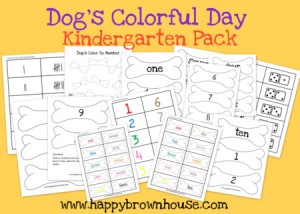 Dog's Colorful Day Printables for Kindergartners