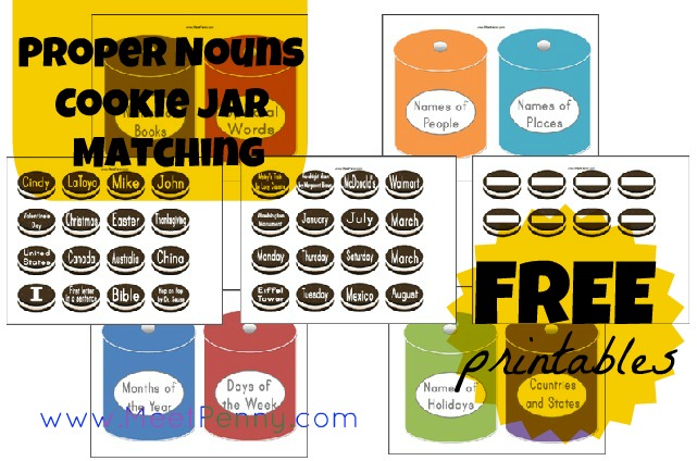 Proper Nouns Cookie Jar Printables