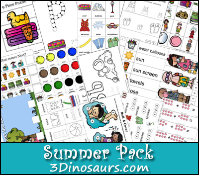 Free Summer Printable Pack from 3 Dinosaurs
