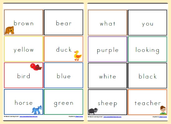 brown bear brown bear what do you see reading cards mamas brown bear brown bear what do you see words