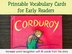 Corduroy Printable Vocabulary Cards - Download 16 printable vocabulary words taken from the story