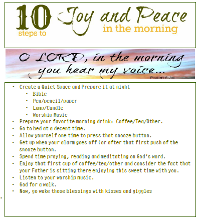 10 Steps to Joy and Peace in the Morning (w/ a free printable)