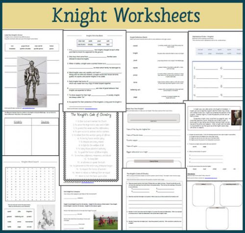 Knight Worksheets - Mamas Learning Corner