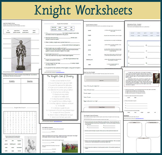 Knight Worksheets for 1st-3rd Graders