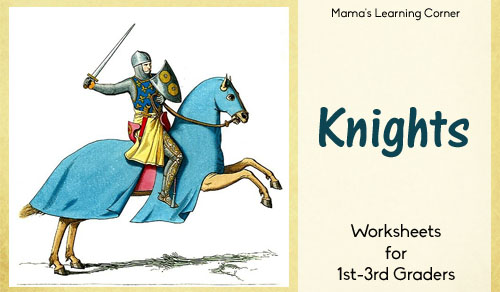 12-page Knight Worksheet Packet for 1st-3rd graders