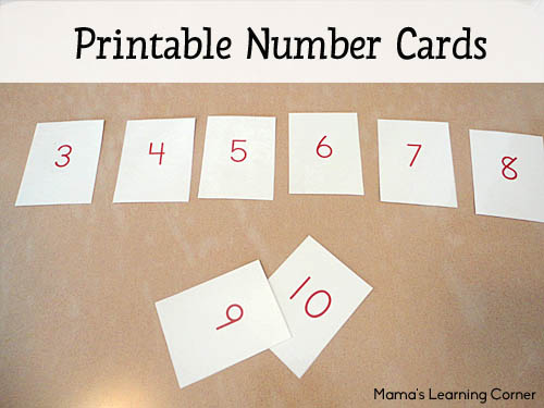 Printable Number Cards - one of Mama's must have manipulatives for young learners