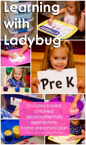 Play-based, child-led Preschool Plan from 1+1+1=1