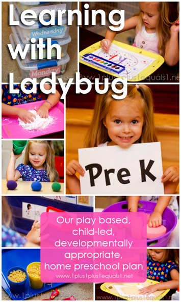 Play-based, child-led Preschool Plan from 1+1+1=1