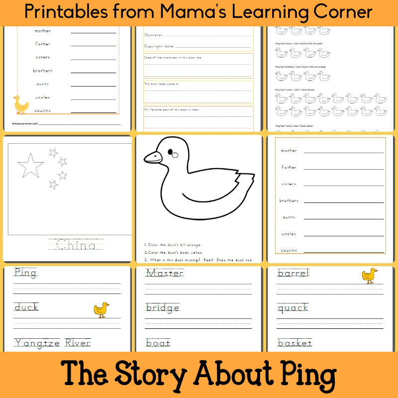 The Story About Ping Printables