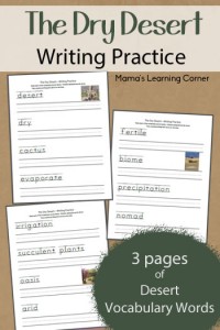 Free Handwriting Practice: The Dry Desert