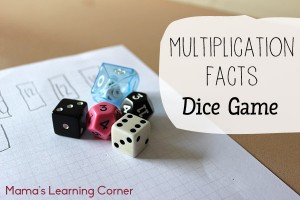 Multiplication Facts Dice Game