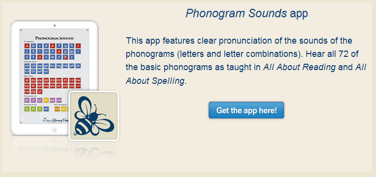 Phonogram Sounds App from All About Reading