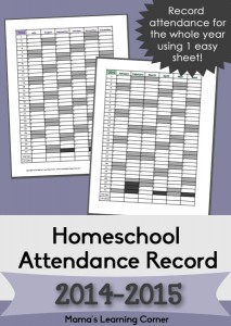 Homeschool Attendance Record 2014-2015