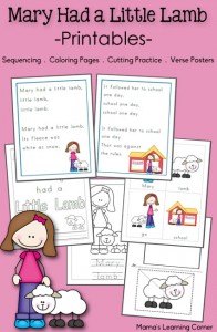 Mary Had a Little Lamb Printable Activities