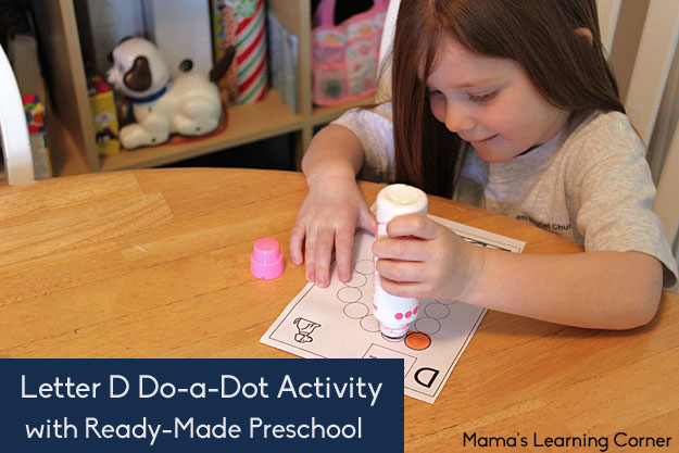 Ready Made Preschool: Letter D do a dot Activity