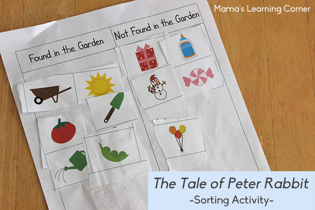 The Tale of Peter Rabbit Sorting Activity