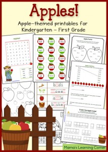 Free Apple Worksheets for Kindergarten-First Grade