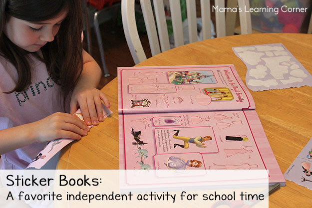 Sticker Books: A favorite independent activity for my younger children during school time