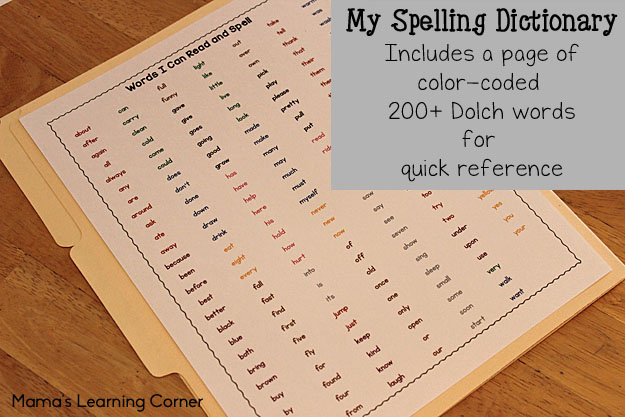 My Spelling Dictionary: Dolch Word List