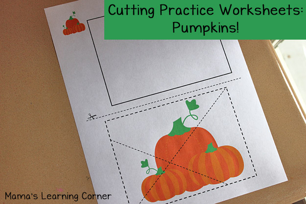 Free Pumpkin Cutting Practice Worksheets for Preschool and Kindergarten