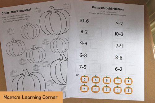 Pumpkin Worksheets for Kindergarten and First Grade - Mamas Learning Corner