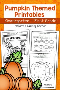 Pumpkin Worksheets for Kindergarten and 1st Grade
