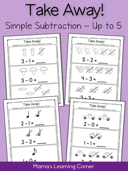 Subtraction Practice Worksheets to 5: Take Away!