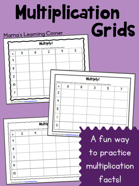 Multiplication Grids - Fun way to practice math facts! - Mamas Learning Corner