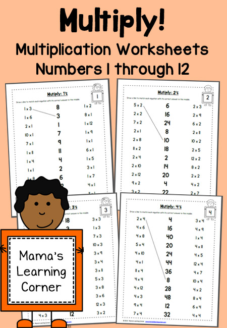 multiplication worksheets numbers 1 through 12 mamas