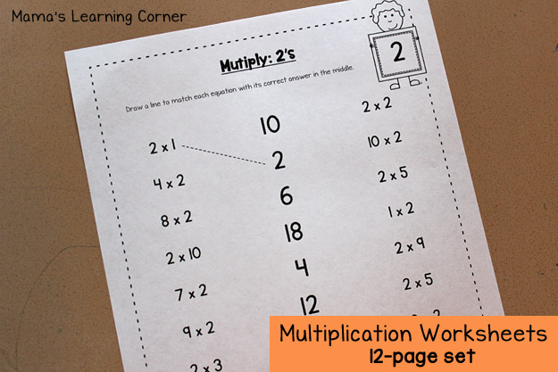 Multiply 2's Worksheet