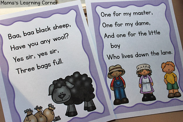 Nursery Rhymes Clroom Use Mamas Learning Corner Nursery Rhymes Baa Black Sheep Posters