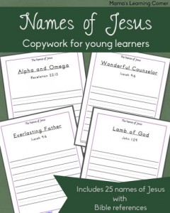 Names of Jesus Copywork