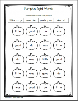 Pumpkin Worksheets - Mamas Learning Corner