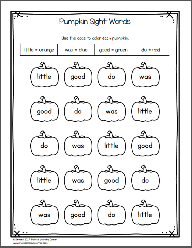 Pumpkin Worksheets - Mamas Learning Corner