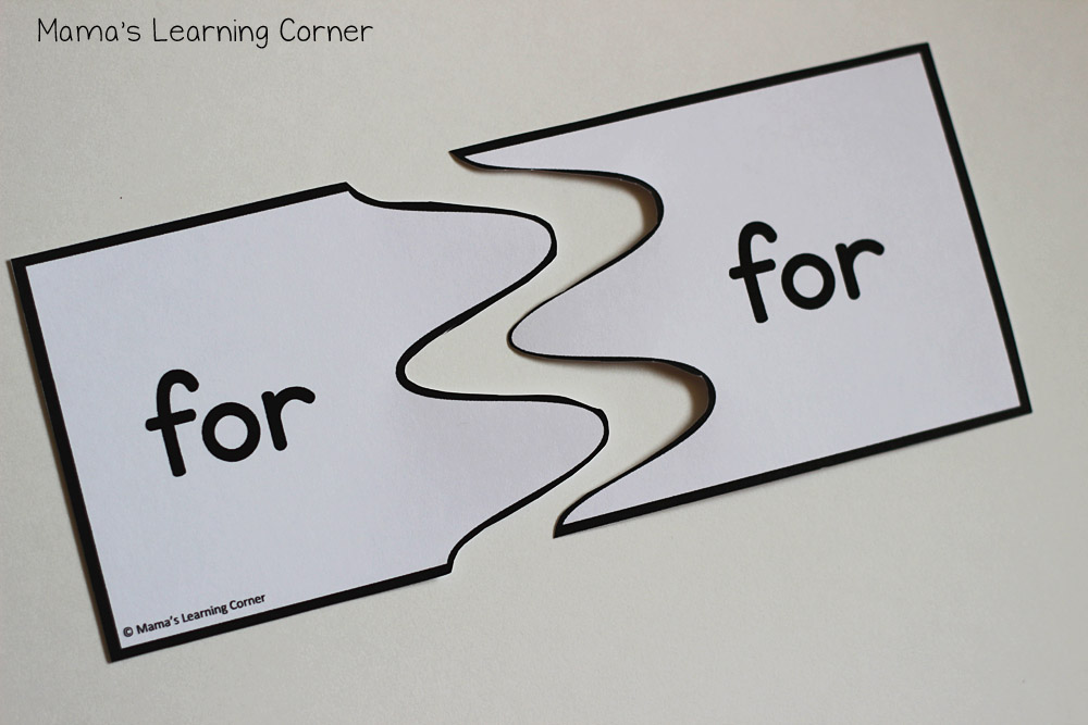 Sight Words Pre-Primer: Puzzle Cards